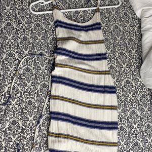 Cute white and yellow tight sexy summer dress.